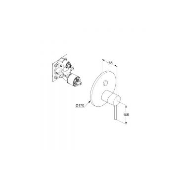 Смеситель для ванны Kludi (Клуди) Bozz 386595376 скрытого монтажа, белый матовый
