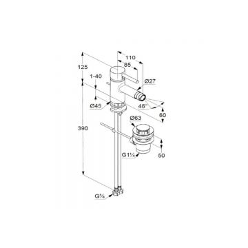 Смеситель для биде Kludi (Клуди) Bozz 38533N076, брашированное золото