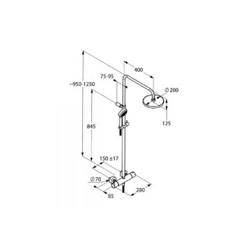 Душевая система Kludi (Клуди) Logo 6809505-00 с термостатом, хром