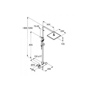 Душевая система Kludi (Клуди) Logo 6809805-00 с термостатом, хром