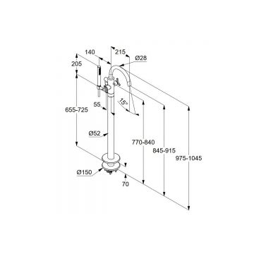 Смеситель для ванны Kludi (Клуди) Nova 205900539, хром