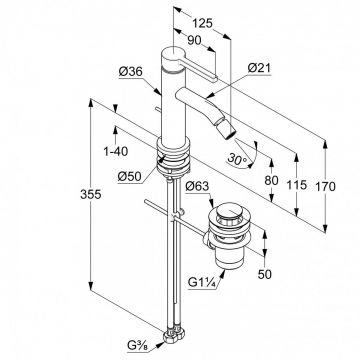 Смеситель для биде Kludi (Клуди) Nova Fonte Pura 202160515, хром