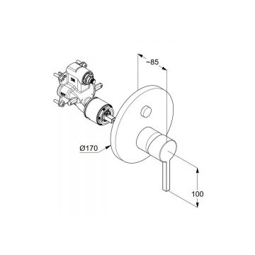 Смеситель для ванны Kludi (Клуди) Nova Fonte Puristic 206595315 скрытого монтажа, белый матовый