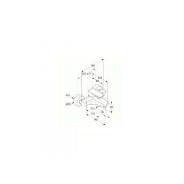 Смеситель для ванны Kludi (Клуди) Pure&Style 406810575, хром