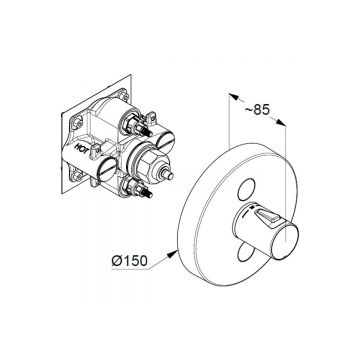 Смеситель для душа Kludi (Клуди) Push 389120538 скрытого монтажа,с термостатом, хром