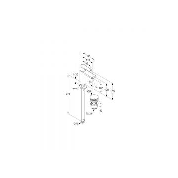 Смеситель для раковины Kludi (Клуди) Zenta SL 482980565 c донным клапаном PUSH-OPEN, хром