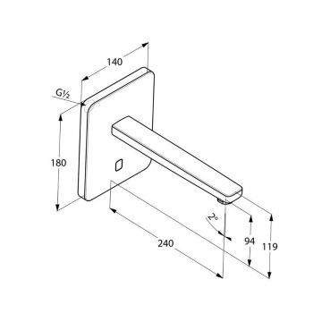 Смеситель для раковины Kludi (Клуди) Zenta 3840205 сенсорный,скрытого монтажа, хром