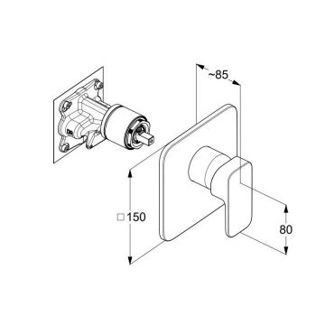 Смеситель для душа Kludi (Клуди) Renon 427553975 скрытого монтажа, черный матовый