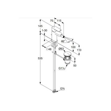Смеситель для биде Kludi (Клуди) Renon 422160575, хром
