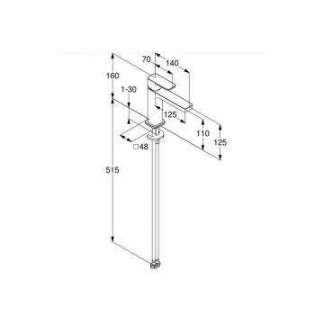 Смеситель для раковины Kludi (Клуди) Renon 422823975, черный матовый