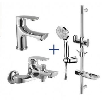 Комплект для ванной комнаты 3 в 1 Lemark plus SHAPE LM1780C (для ванны + для раковины + душ. гарнитур), хром