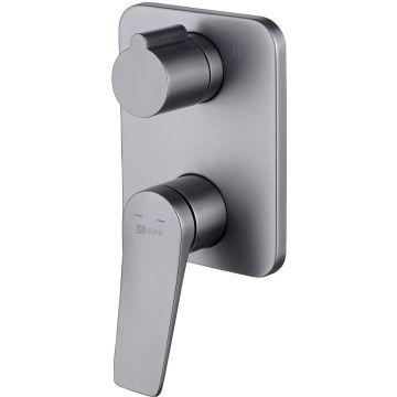 Смеситель Lemark (Лемарк) Bronx LM3727GM для ванны и душа встраиваемый с 2-функц. дивертором, графит