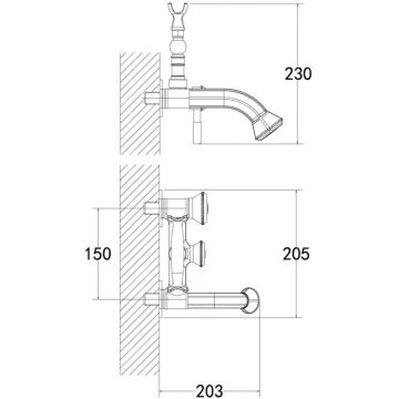 Смеситель Lemark Jasmine LM6612ORB для ванны с коротким с фиксированным изливом, черная бронза