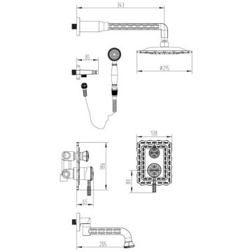 Смеситель Lemark Jasmine LM6622B для ванны и душа, бронза