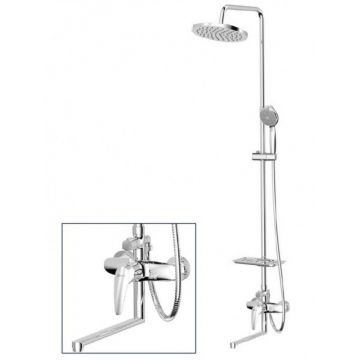 Смеситель Lemark (Лемарк) Linara LM0462CF для ванны и душа с верхней душевой лейкой Тропический дождь, хром