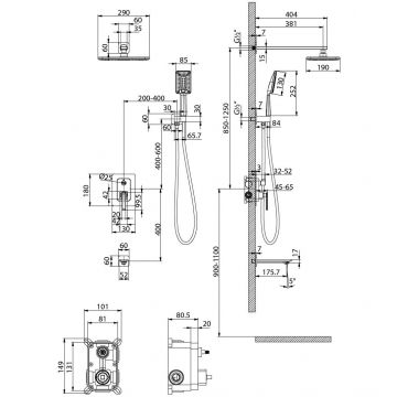 Смеситель Lemark (Лемарк) Mista LM6422WG для ванны и душа встраиваемый, белый/золото