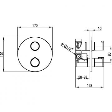 Термостат Lemark (Лемарк) Yeti LM7827C для ванны и душа встраиваемый, хром