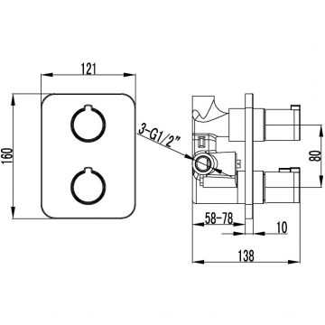 Термостат Lemark (Лемарк) Yeti LM7843C для душа встраиваемый, без аксессуаров, хром