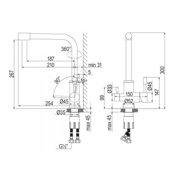 Смеситель Lemark (Лемарк) Expert для кухни с подключением к фильтру с питьевой водой (LM5061BL) черный