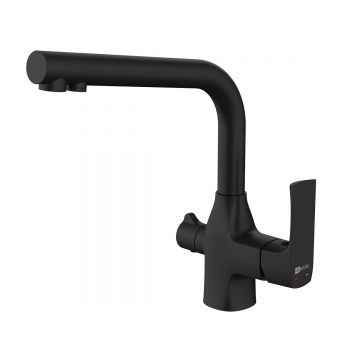 Смеситель Lemark (Лемарк) Ursus для кухни с подключением к фильтру с питьевой водой (LM7258BL) черный