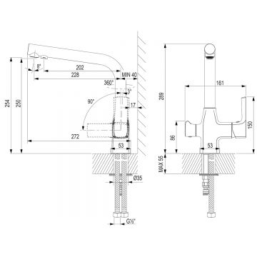 Смеситель Lemark (Лемарк) Ursus для кухни с подключением к фильтру с питьевой водой (LM7258BL) черный