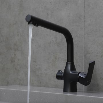 Смеситель Lemark (Лемарк) Ursus для кухни с подключением к фильтру с питьевой водой (LM7258BL) черный