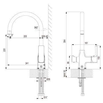 Комплект Lemark (Лемарк) смеситель LM7261BL для кухни + Фильтр BASIC для очистки воды от хлора и вредных примесей (LM7261BL085) черный