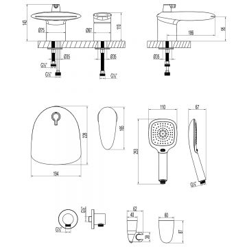 Смеситель Lemark (Лемарк) Status на борт ванны (LM4447C) хром