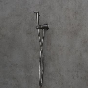 Смеситель Lemark (Лемарк) Solo с гигиеническим душем, встраиваемый (LM7171GM) графит