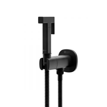 Смеситель Lemark (Лемарк) Solo с гигиеническим душем, встраиваемый (LM7172BL) черный