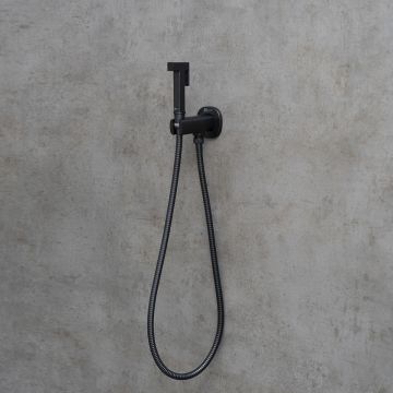 Смеситель Lemark (Лемарк) Solo с гигиеническим душем, встраиваемый (LM7172BL) черный