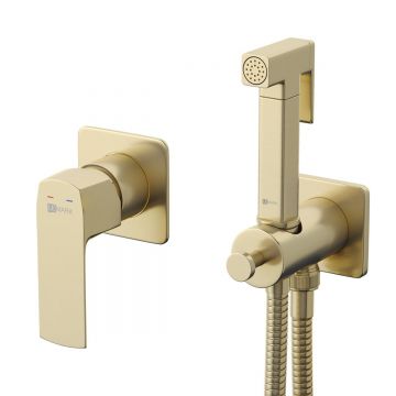 Смеситель Lemark Ursus с гигиеническим душем встраиваемый (LM7219BG) золото