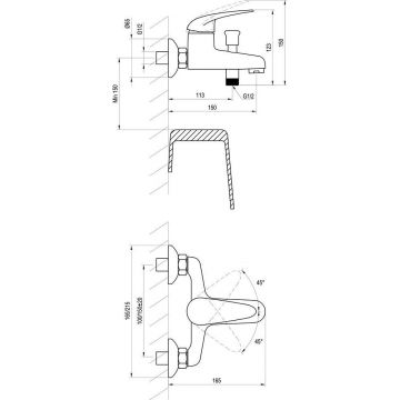 Смеситель для ванн Ravak (Равак) Suzan SN 022.00/100 X070003, хром