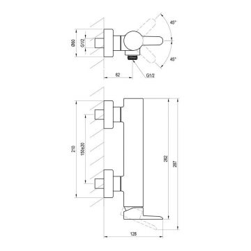 Смеситель для душа Ravak (Равак) Puri PU 032.00/150 X070145, хром
