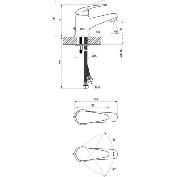 Смеситель для раковин Ravak (Равак) Suzan SN 012.00 X070002, хром