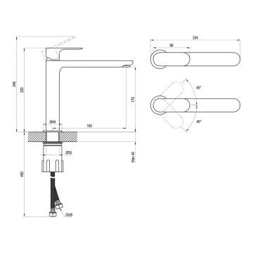 Смеситель для раковин Ravak (Равак) Eleganta X070384 без донного клапана, хром