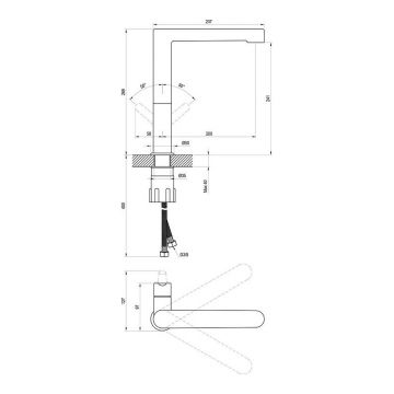Смеситель для кухонных моек Ravak (Равак) Puri PU 016.00 X070143 без донного клапана, хром