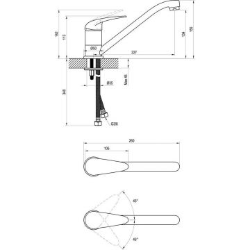Смеситель для кухонных моек Ravak (Равак) Suzan SN 016.00 X070038 без донного клапана, хром