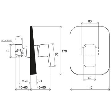 Смеситель для ванн Ravak (Равак) 10° Free Black TD F 062.20 X070157 скрытого монтажа без переключателя, черный матовый