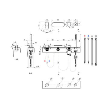 Смеситель для ванн Ravak (Равак) Chrome CR 025.20BL X070445 установка на борт, черный матовый