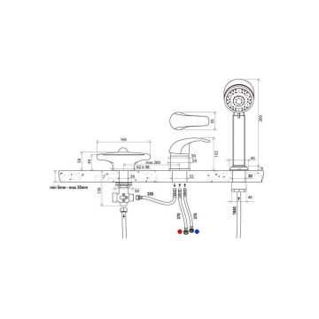 Смеситель для ванн Ravak (Равак) Rosa RS 025.00 X07P003 установка на борт, хром