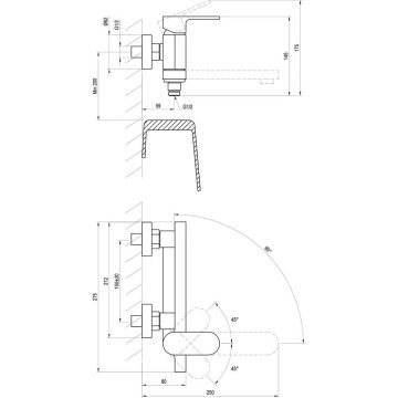 Смеситель для ванн Ravak (Равак) Chrome CR 022.20BL X070431, черный матовый
