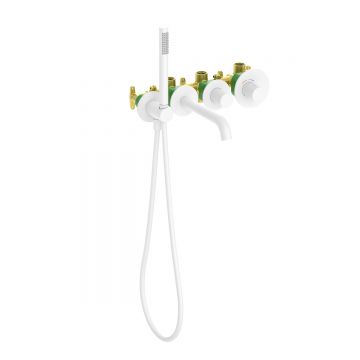 Смеситель встроенный для ванны с душем с термостатотом Timo (Тимо) Saona белый матовый (2324/16YSM)