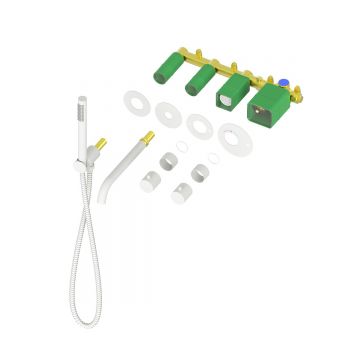 Смеситель встроенный для ванны с душем с термостатотом Timo (Тимо) Saona белый матовый (2324/16YSM)