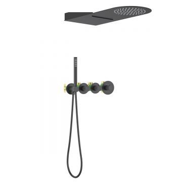 Душевая система встроенная с термостатом Timo (Тимо) Saona черный (SX-2350/03SM)