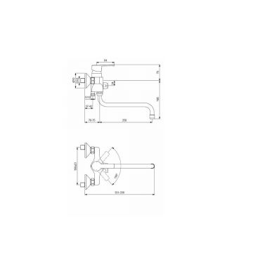 Смеситель для ванны и душа Vidima (Видима) Uno BA239AA, хром