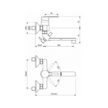 Смеситель для ванны и душа Vidima (Видима) Ima Technik BA377AA, хром