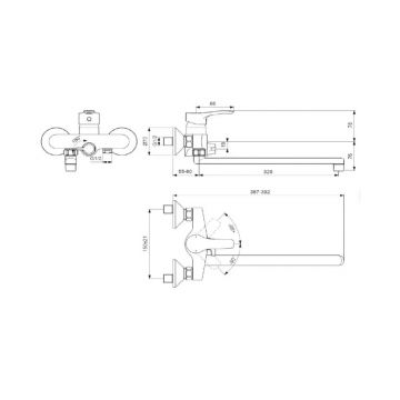 Смеситель для ванны и душа Vidima (Видима) Meloy BA412AA, хром