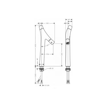 Смеситель для раковины Hansgrohe (Хансгрое) Axor Starck Organic 12013000 хром
