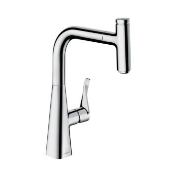 Смеситель для кухни Hansgrohe (Хансгрое) Metris Select 240 с выдвижным изливом 14857000 хром
